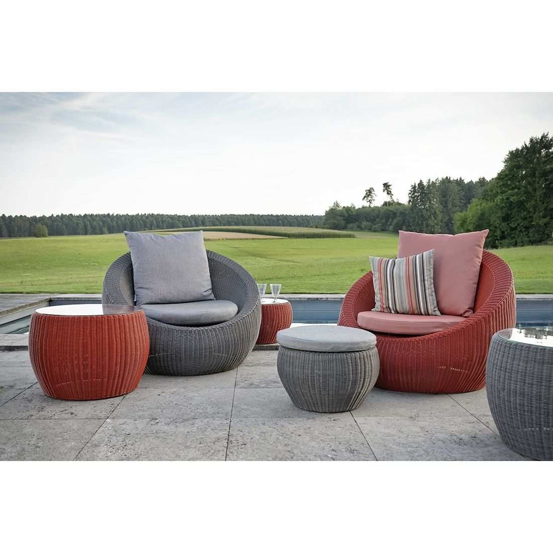 Loungebord Anny Ø58 cm polyrotting/glass - Stern detalj av materiale