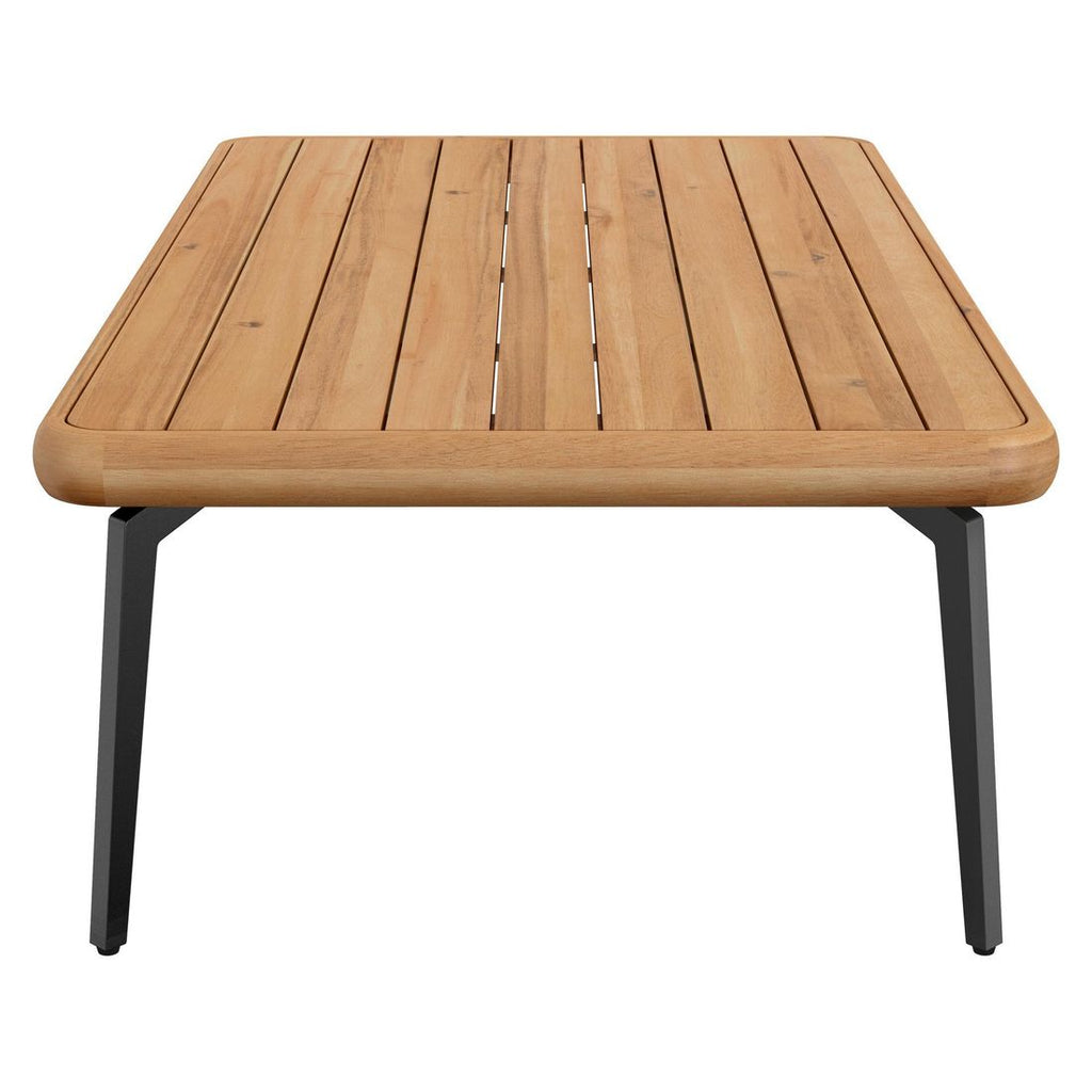 Loungebord Ava 120x70 cm stål og akasie nærbilde av ben