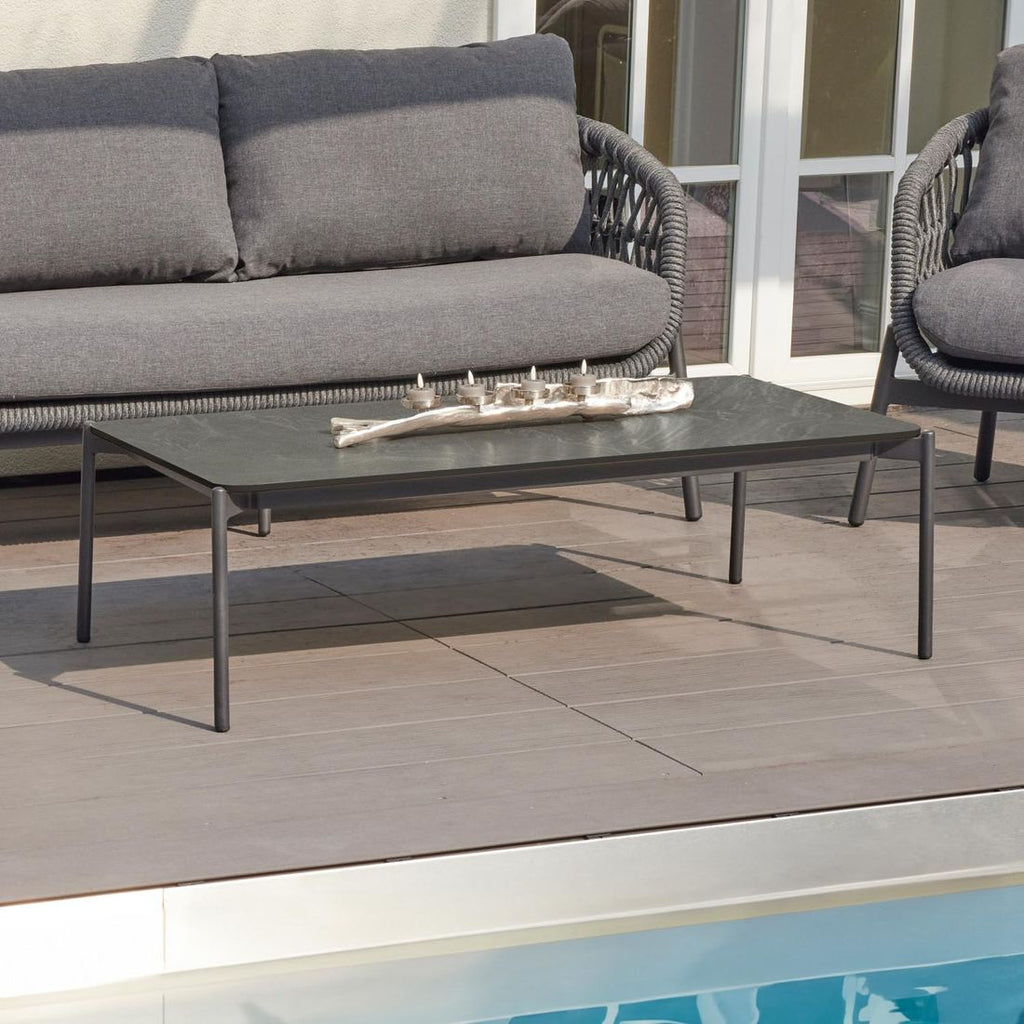 Loungebord Bari 120x70cm aluminium/keramikk forfra