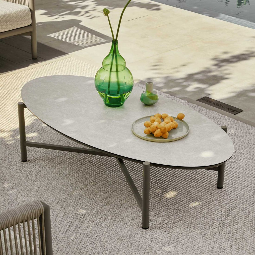 Loungebord Bora Bora aluminium og sinterstone front