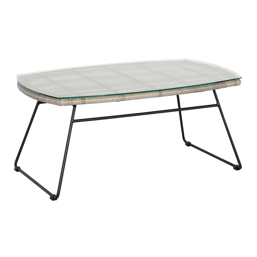 Loungebord Brisbane aluminium/flettverk 100x60 cm forfra