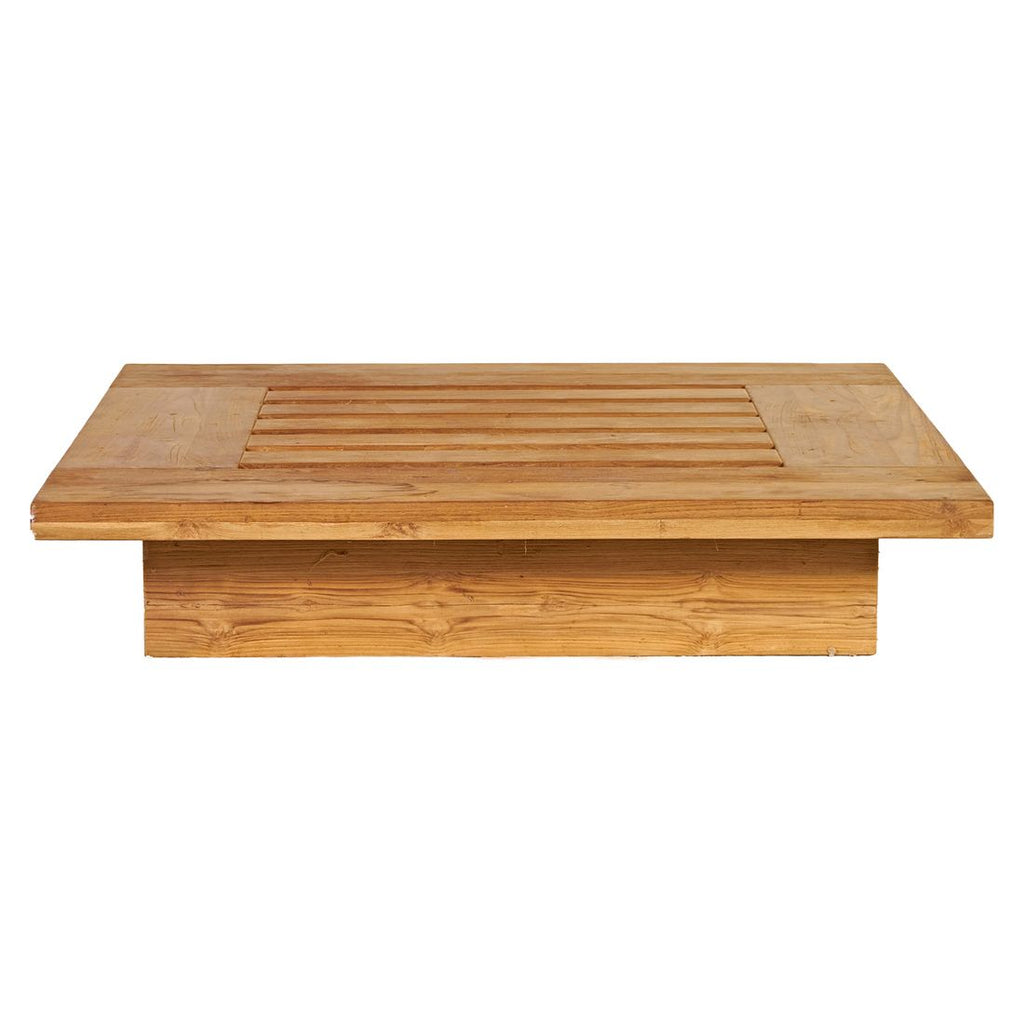 Montert Loungebord Brite resirkulert teak 100x100 cm på terrasse