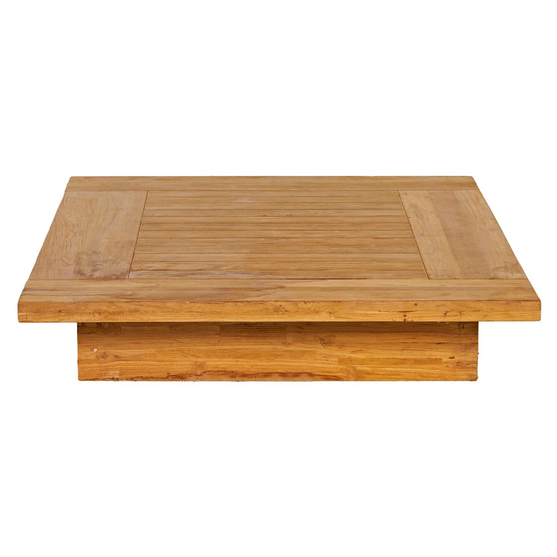 Montert Loungebord Brite resirkulert teak 140x100 cm på terrasse