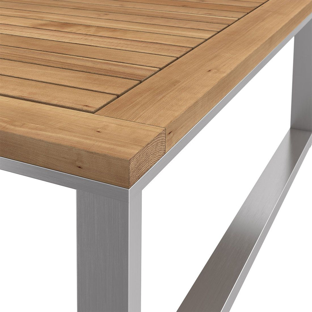 Loungebord Capri 75x75 cm rustfritt stål/teak oversikt