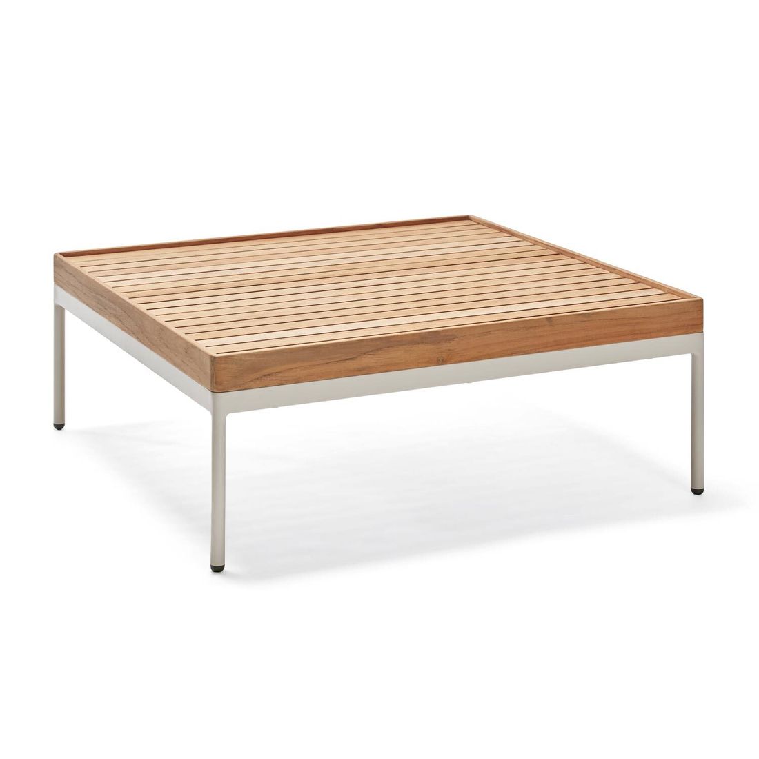 Loungebord Coco 80x80 cm aluminium/teak bakside