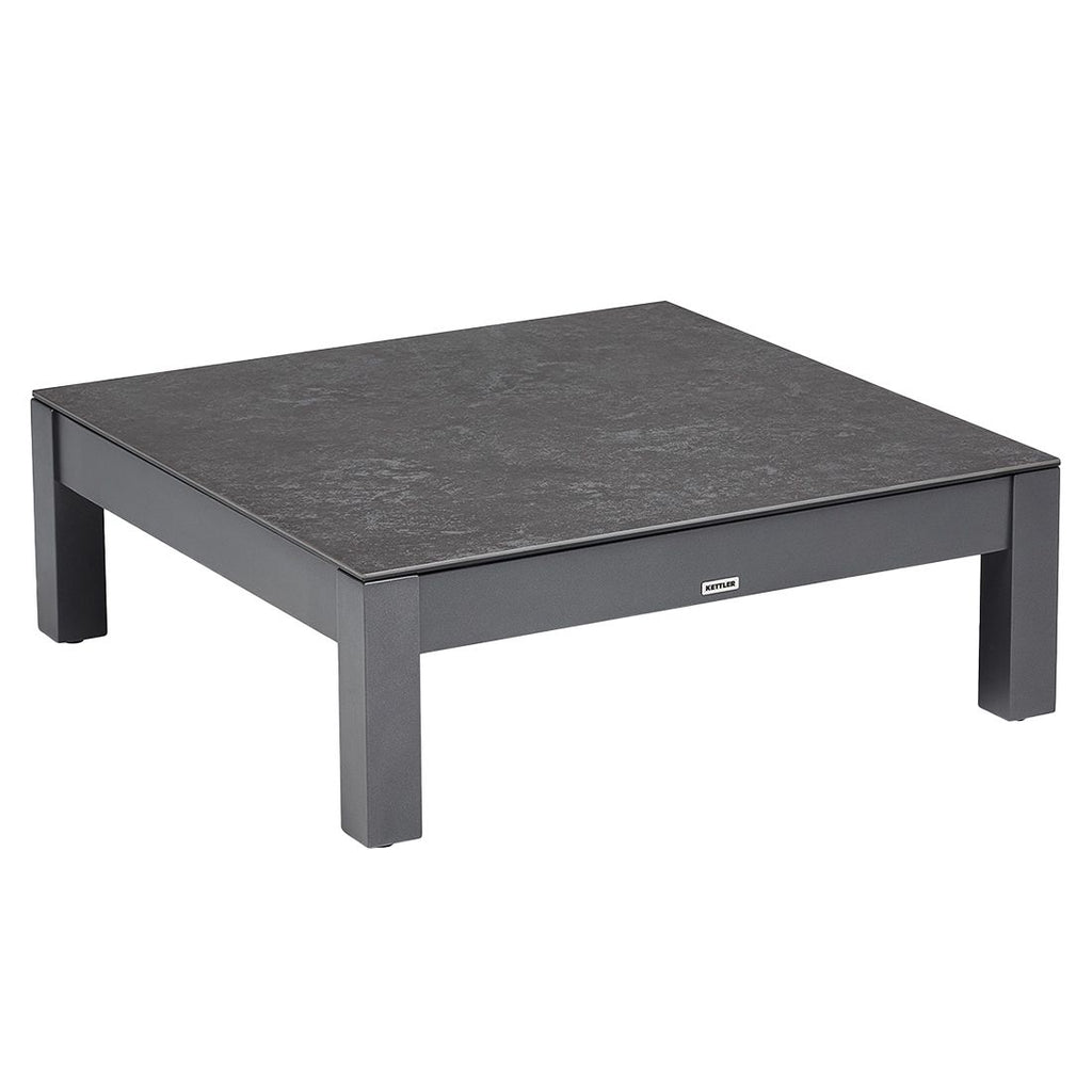 Loungebord Comfort 95x95 cm aluminium og glasskeramikk bakside