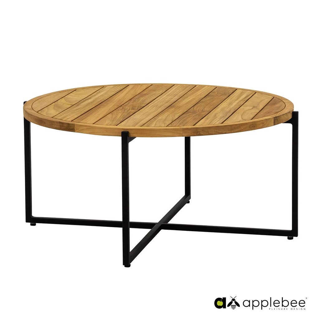 Loungebord Condor aluminium teak Ø94 cm Apple Bee detalj av bordplate