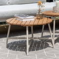 Loungebord Copenhagen Ø55 cm aluminium eukalyptus forfra
