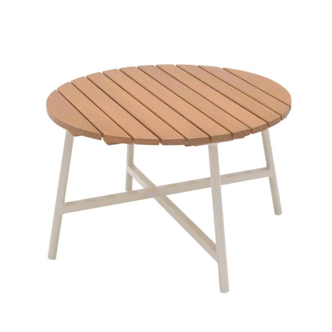 Loungebord Copenhagen Ø55 cm aluminium eukalyptus bakside