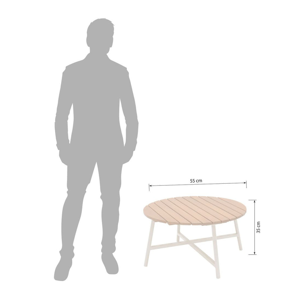 Detalj av bordplate i eukalyptus på Loungebord Copenhagen