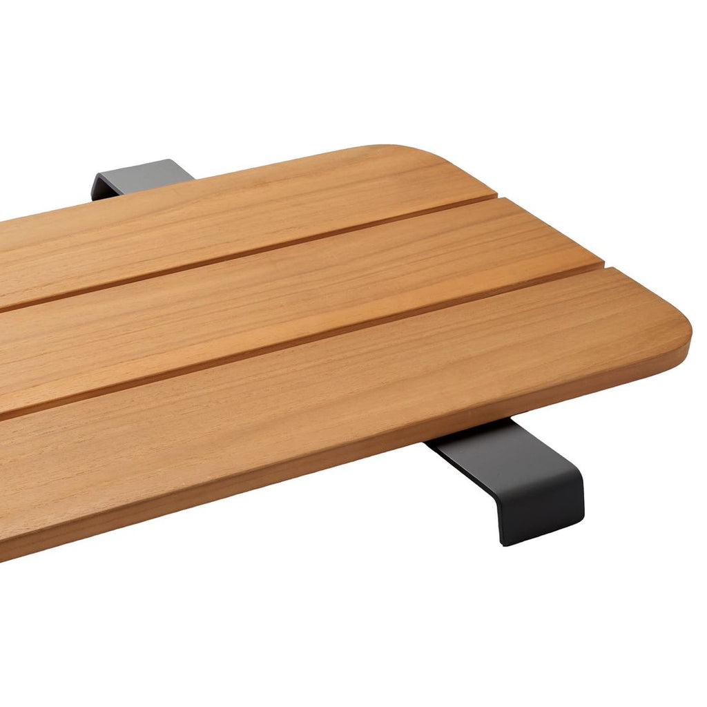 Montert Loungebord Enya 84x48 cm rustfritt stål/teak i hage