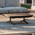 Loungebord Enya aluminium/teak 84x84 cm - Stern forfra