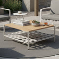 Loungebord Francis 78x78 cm aluminium/teak forfra
