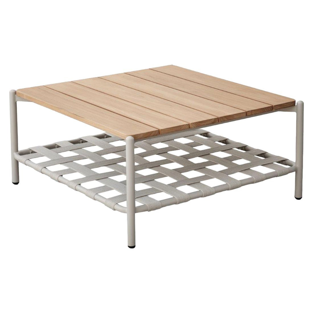 Loungebord Francis 78x78 cm aluminium/teak bakside