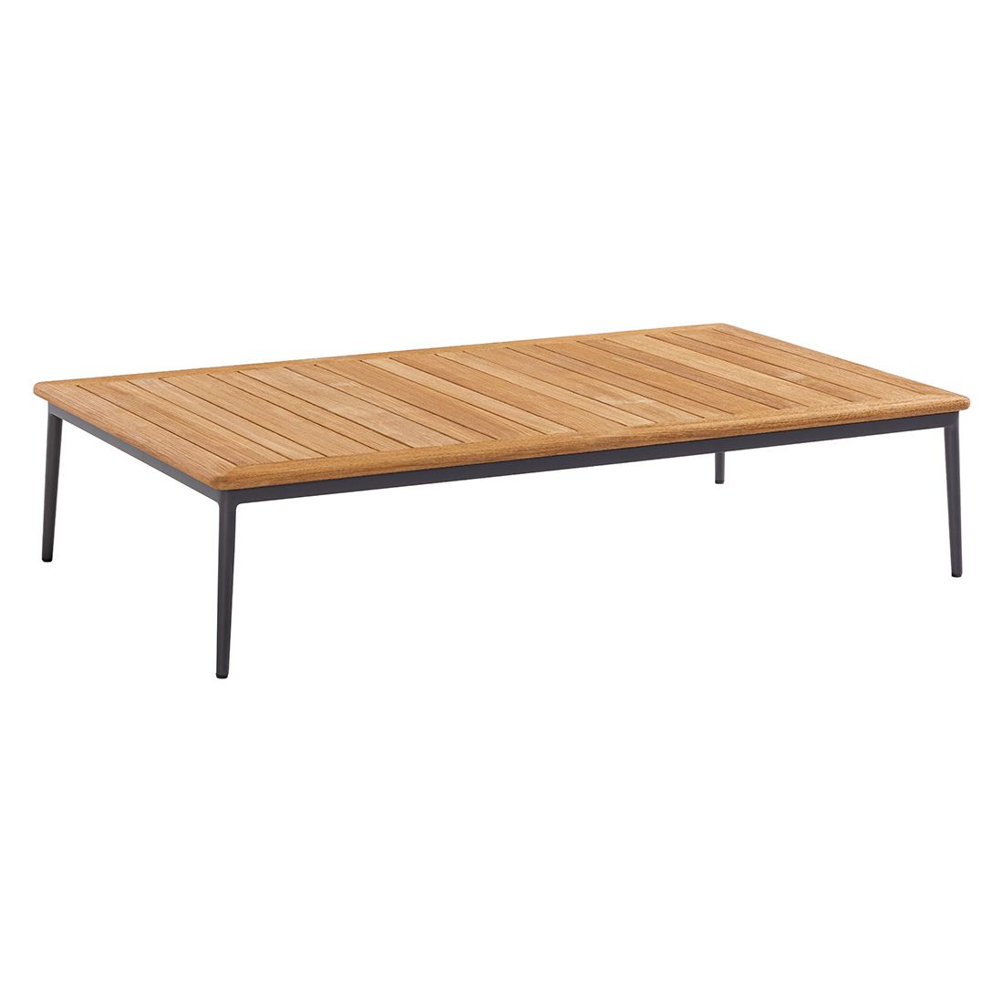 Loungebord Freeport 160x90 cm aluminium/teak forfra