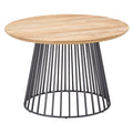 Loungebord Grid Ø45 cm aluminium/teak - Solpuri forfra