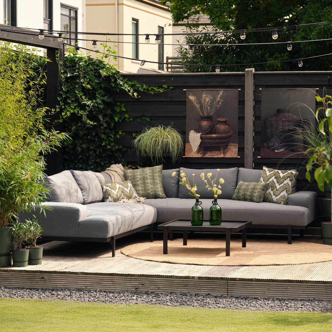 Loungebord Harry 84x80 cm aluminium svart nærbilde av ben