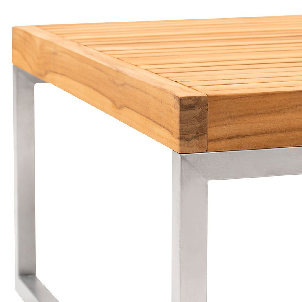 Loungebord Hawaii 2er-sett rustfritt stål/teak pakket for levering
