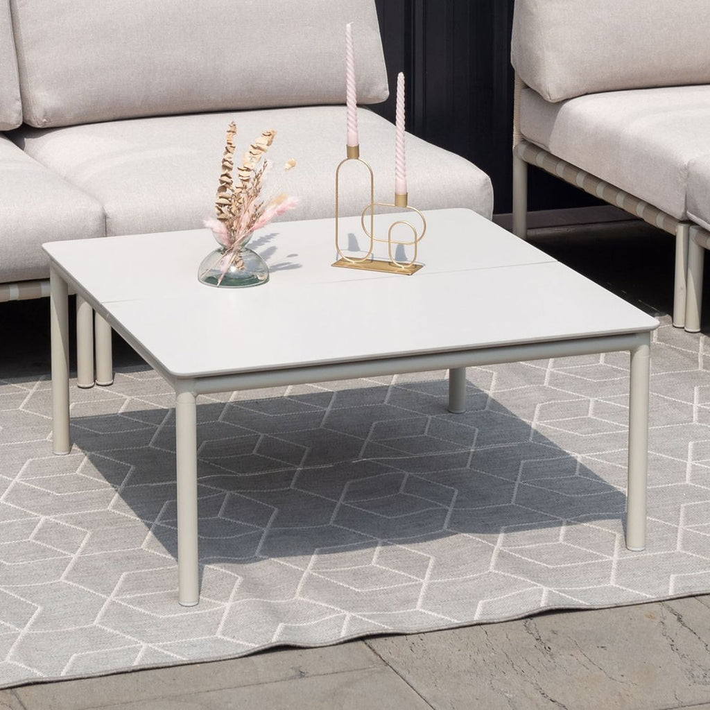 Loungebord Horizon 90x90 cm aluminium Duraboard bakside