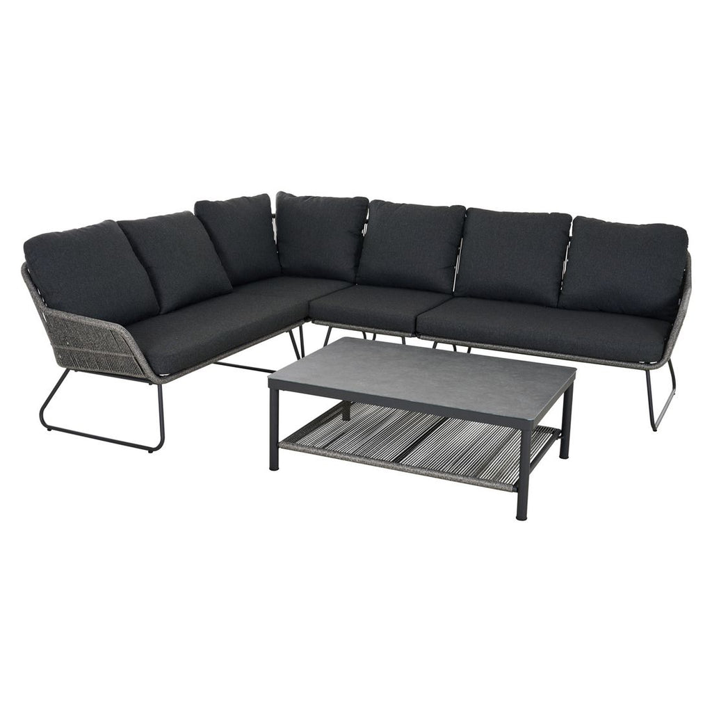 Loungebord Kansas 110x70 cm aluminium/glass i naturlig lys