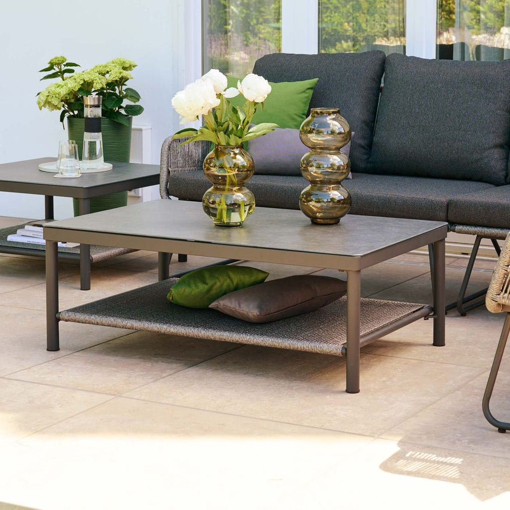 Loungebord Kansas 110x70 cm aluminium/glass bakside
