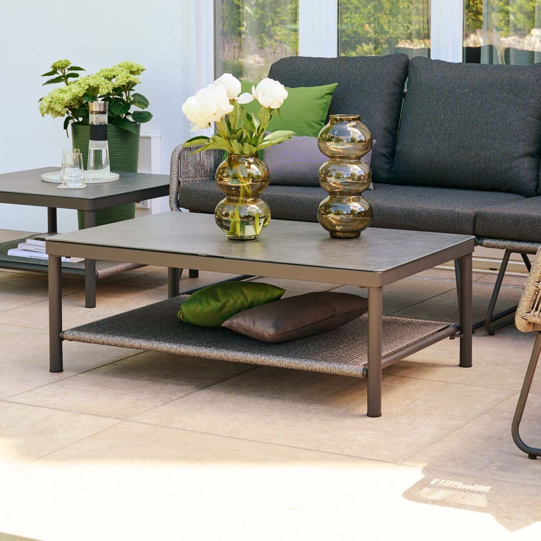 Loungebord Kansas 110x70 cm aluminium/glass bakside