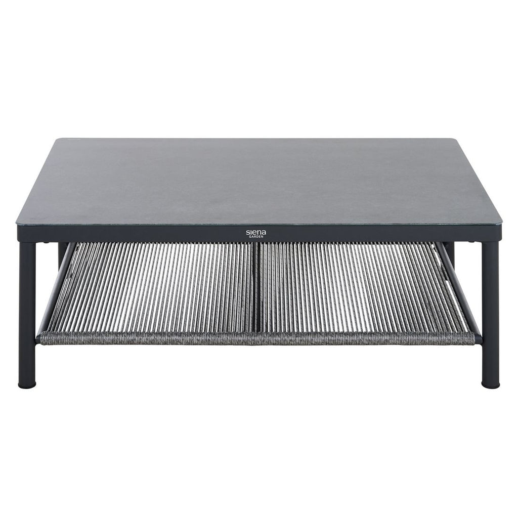 Loungebord Kansas 110x70 cm aluminium/glass nærbilde av aluminiumsramme