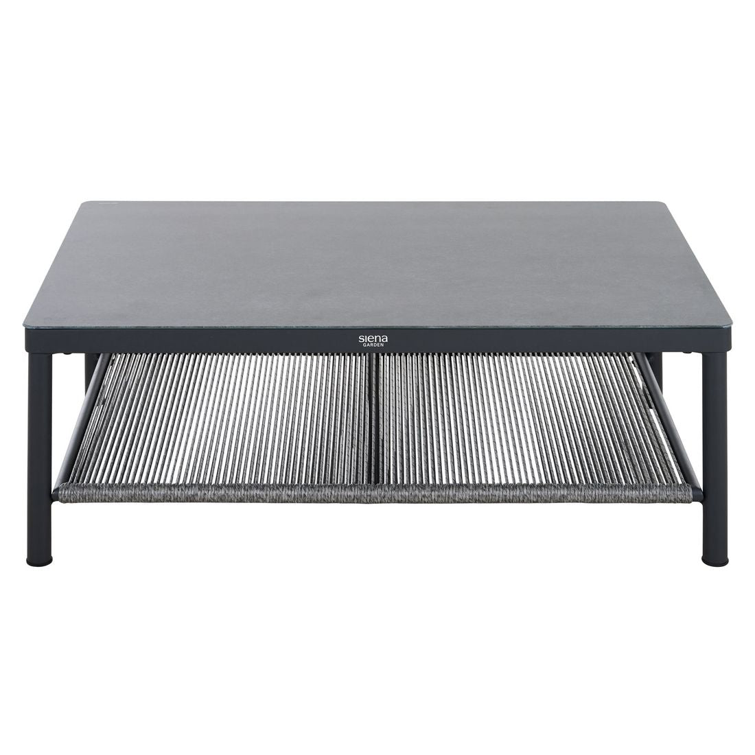 Loungebord Kansas 110x70 cm aluminium/glass nærbilde av aluminiumsramme