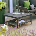 Loungebord Kansas 75x75 cm aluminium/glasskeramikk forfra