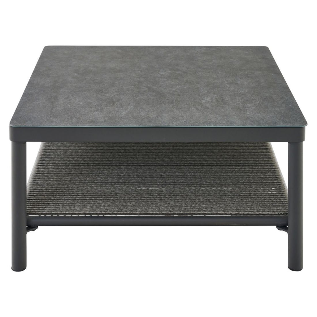 Loungebord Kansas 75x75 cm aluminium/glasskeramikk nærbilde aluminiumramme