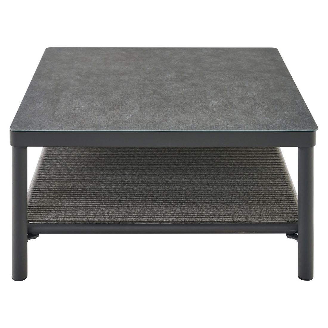 Loungebord Kansas 75x75 cm aluminium/glasskeramikk nærbilde aluminiumramme