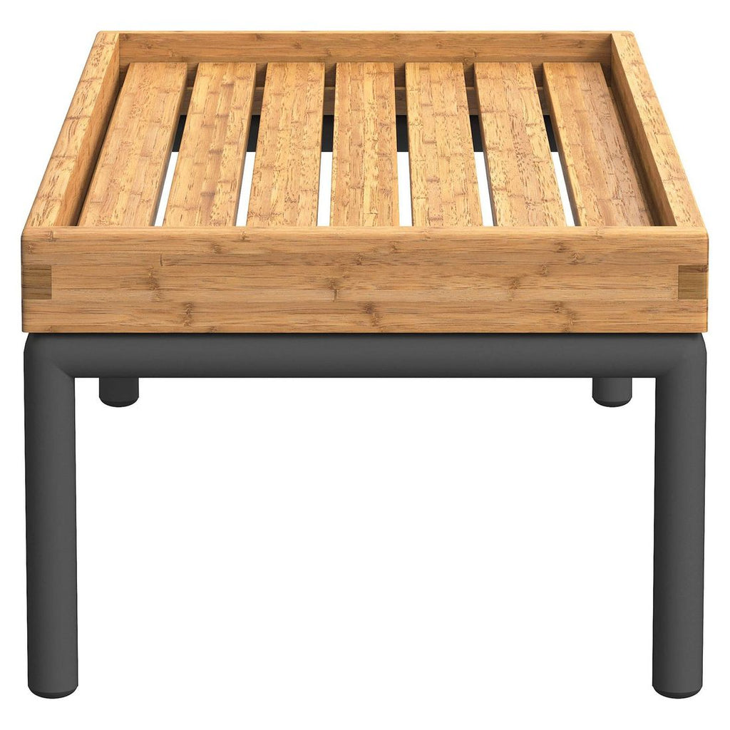Loungebord Level 2 81x40 cm aluminium/bambus sideprofil