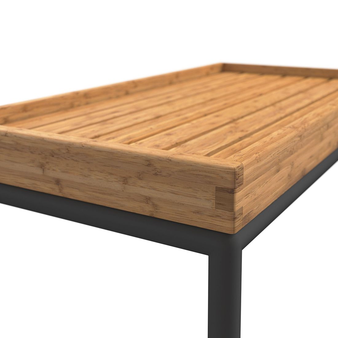 Loungebord Level 2 81x40 cm aluminium/bambus i moderne uterom