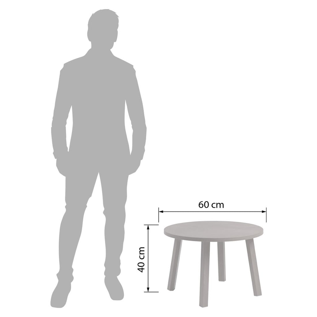 Loungebord Maximo Ø60 cm plast terra detalj av bordplate