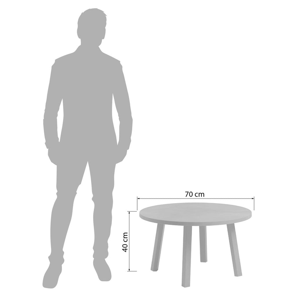 Loungebord Maximo Ø70 cm plast terra detalj
