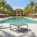 Loungebord Miami 90x90 cm aluminium og glasskeramikk front