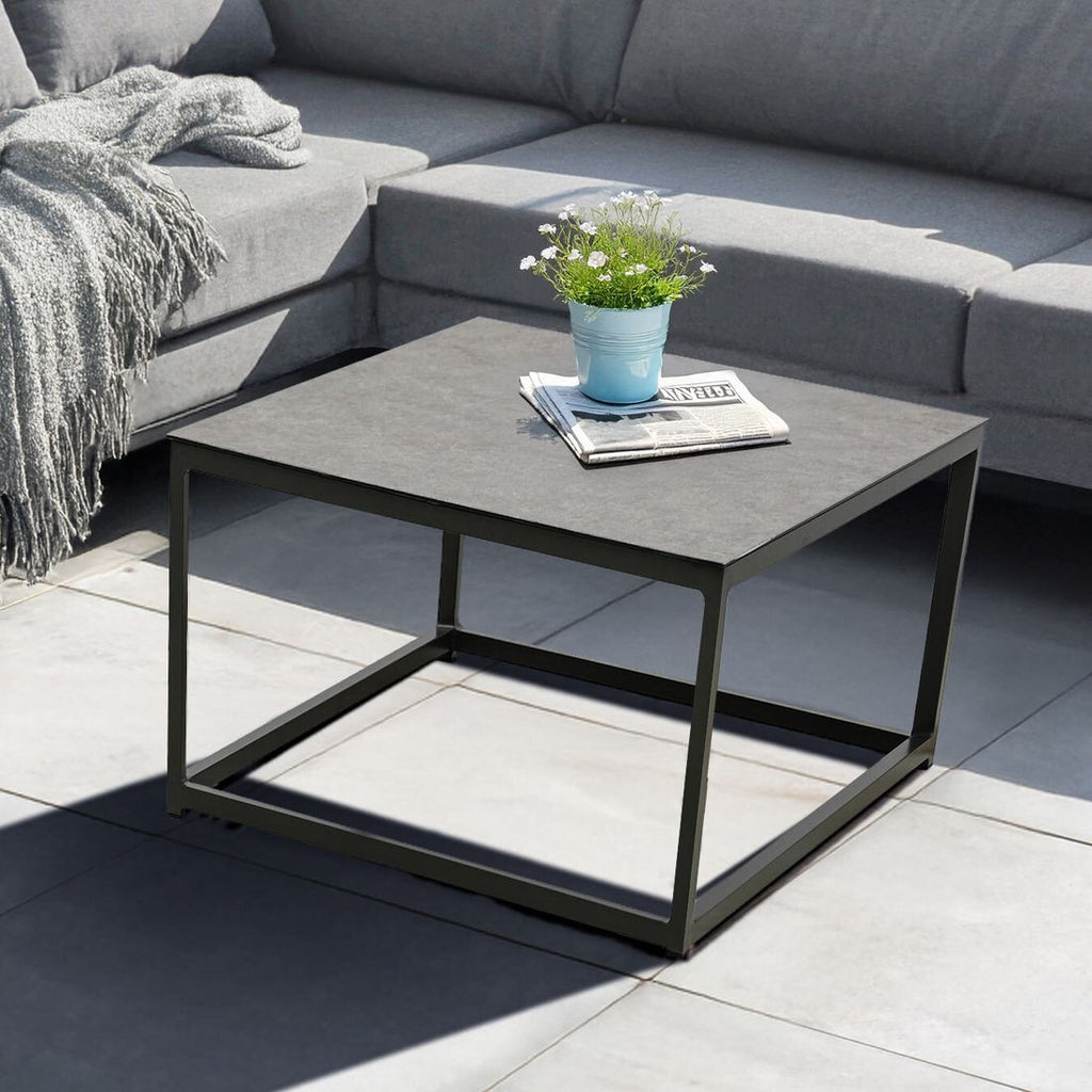 Nærbilde av aluminiumsstativ på Loungebord Miami 90x90 cm