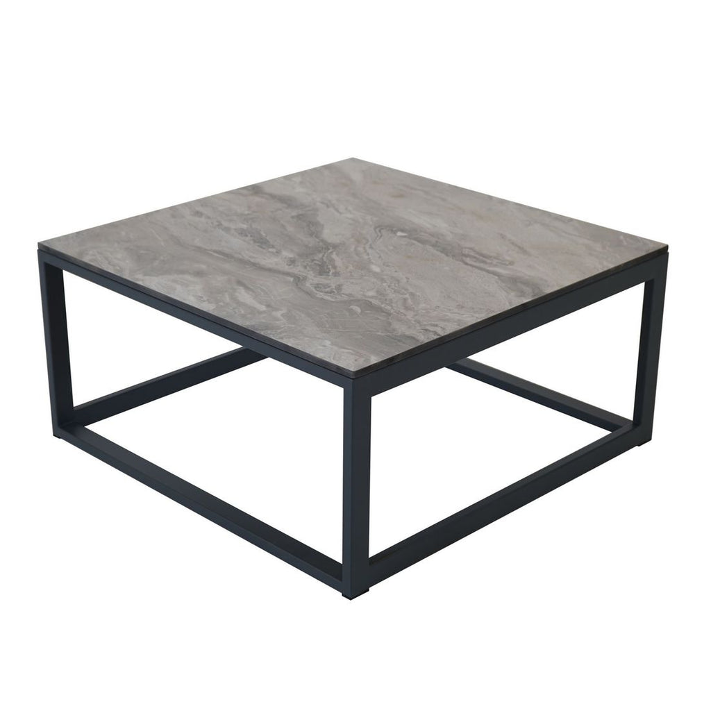 Loungebord Miami aluminium HPL 78,5x78,5 cm bakside