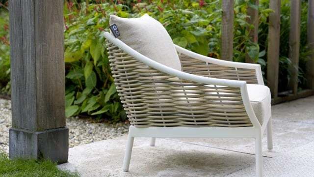 Loungebord Monaco Ø75 cm aluminium/teak bakside