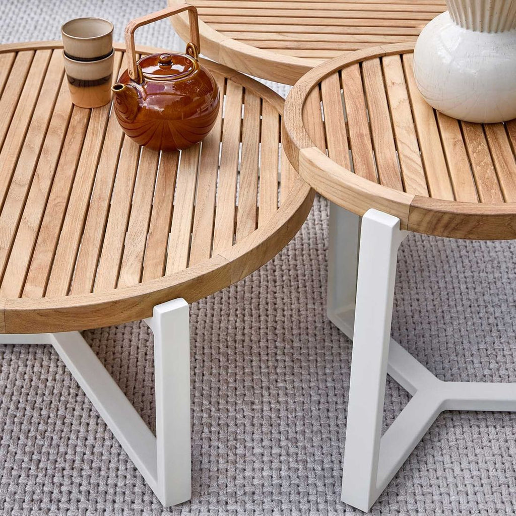 Loungebord Monaco Ø75 cm aluminium/teak oversikt