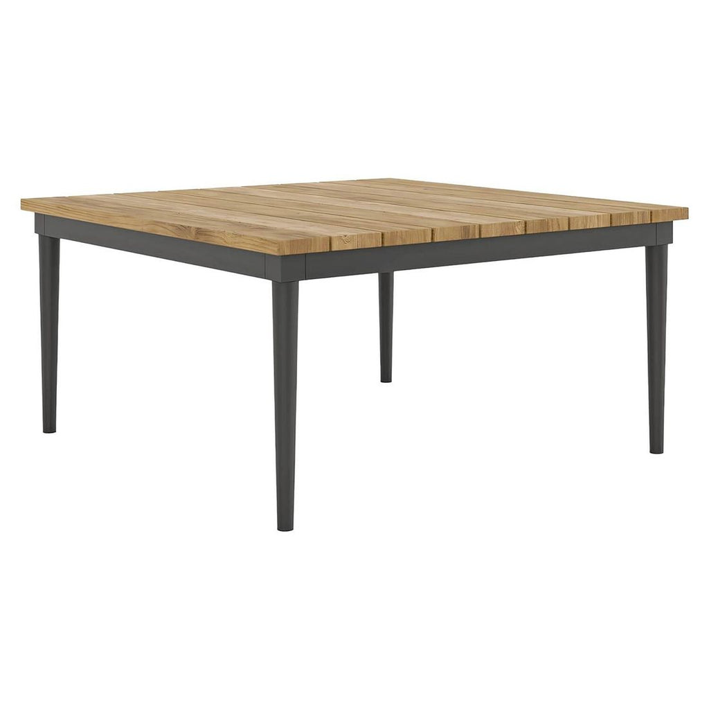 Loungebord Monet 80x80 cm aluminium/teak bakside med bordplate