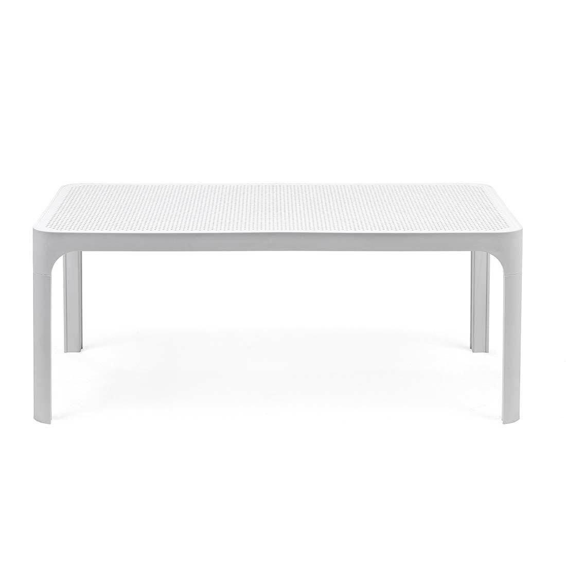 Loungebord Net 100x60 cm plast hvit montert på terrasse