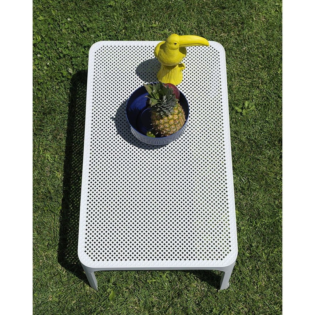 Nærbilde av ben på Loungebord Net 100x60 cm plast hvit
