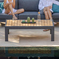 Loungebord Palau 143x80 cm aluminium/teak forside