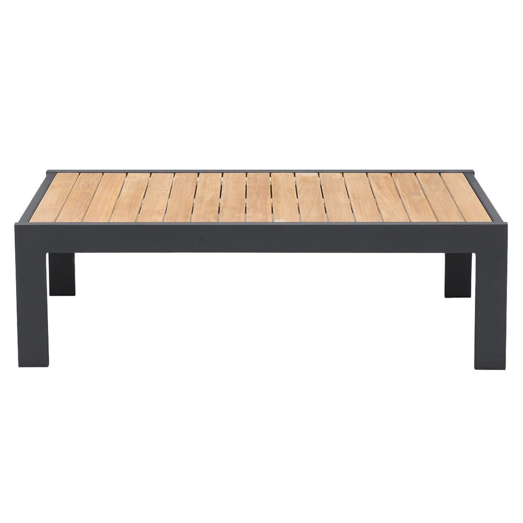 Loungebord Palau 143x80 cm aluminium/teak montert i hage