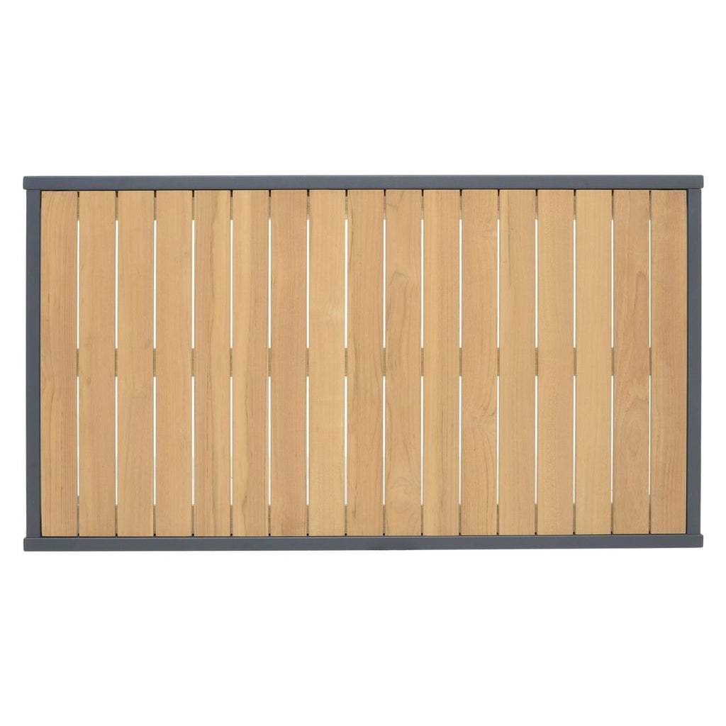 Loungebord Palau 143x80 cm aluminium/teak nærbilde av aluminiumramme