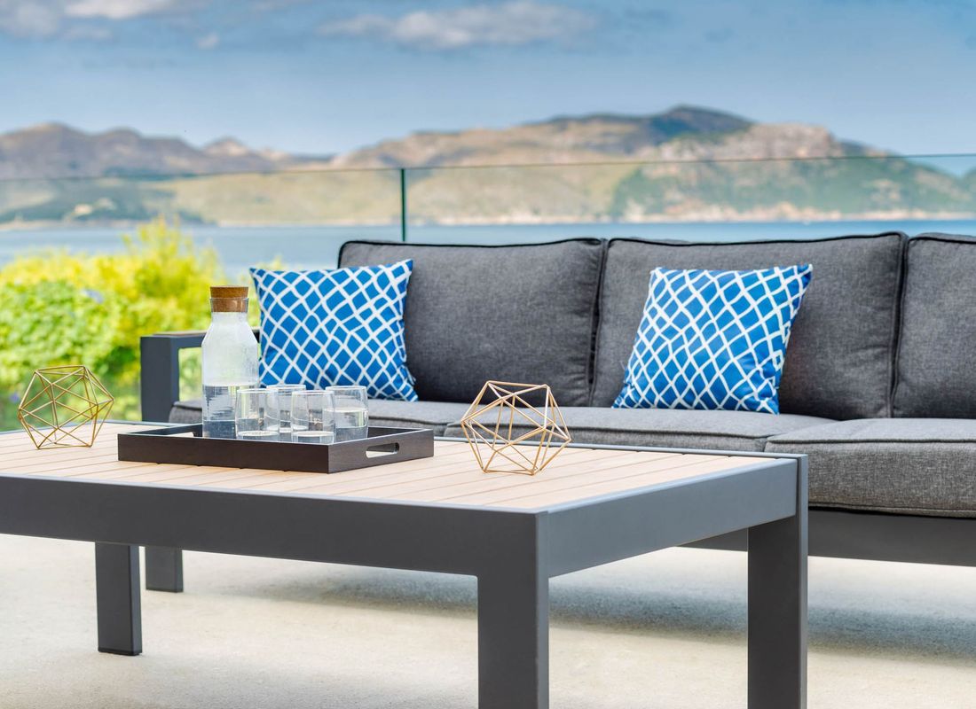 Loungebord Palau 143x80 cm aluminium/teak detalj teakbordplate