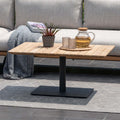 Loungebord Pearl 89x60 cm aluminium/teak forfra