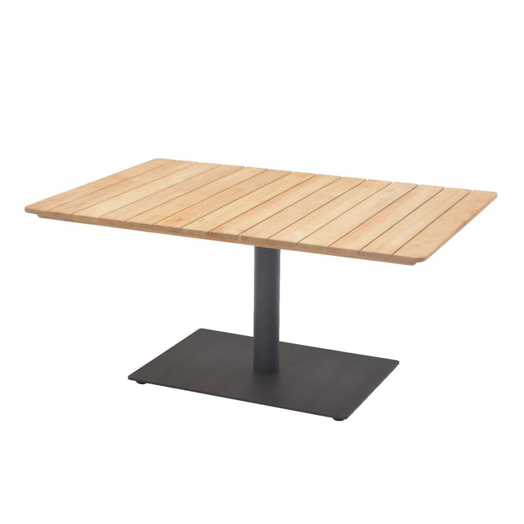 Loungebord Pearl 89x60 cm aluminium/teak bakside