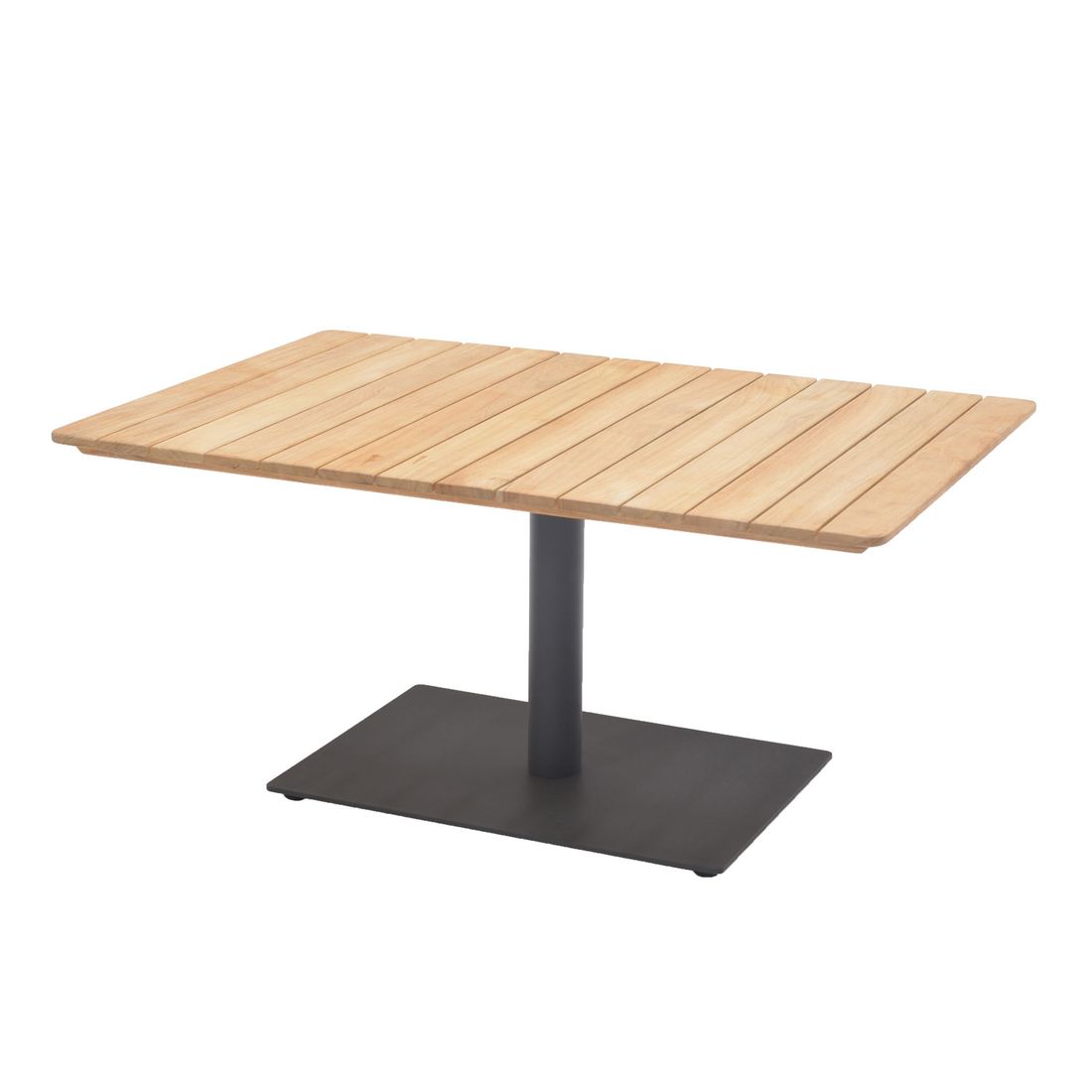 Loungebord Pearl 89x60 cm aluminium/teak bakside